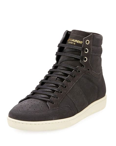 ysl high top sneakers men's|saint laurent suede sneakers.